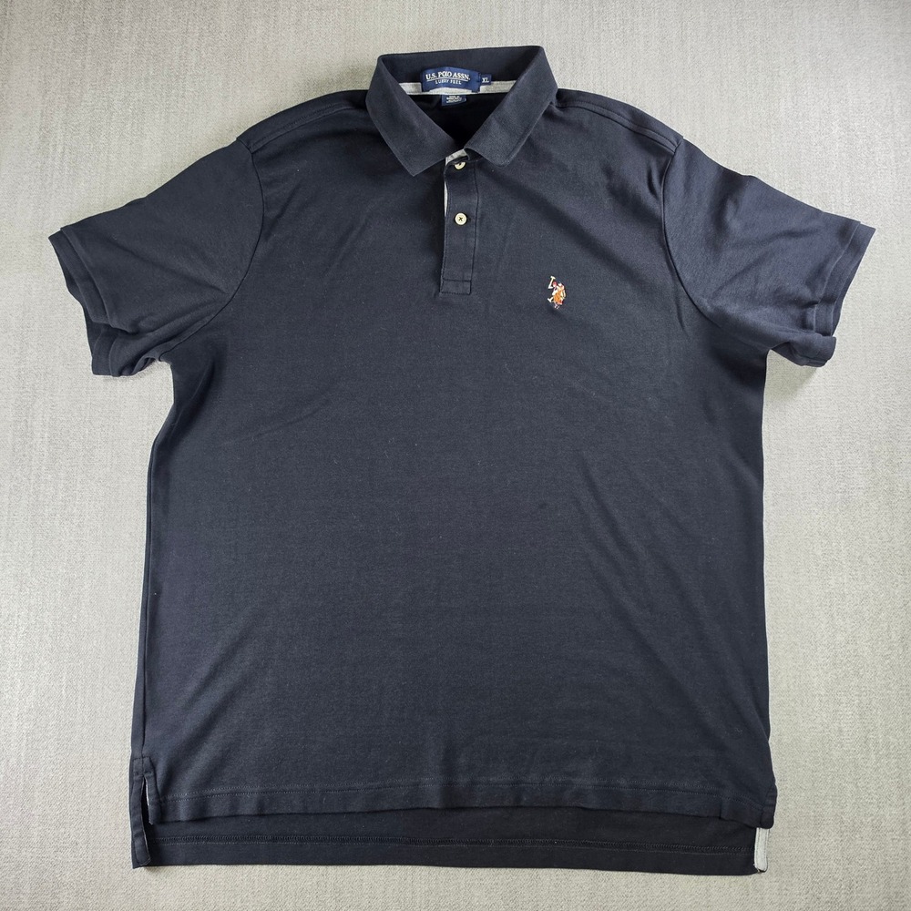 U.S. Polo‎ Assn. Polo Shirt Mens XL Black Luxury Feel Cotton Short Sleeve